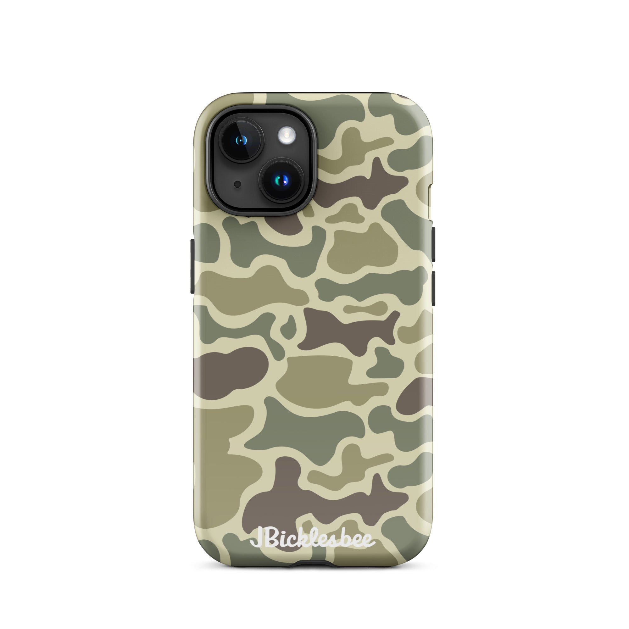 Retro Forest Duck Camo iPhone 15 Glossy Tough Case