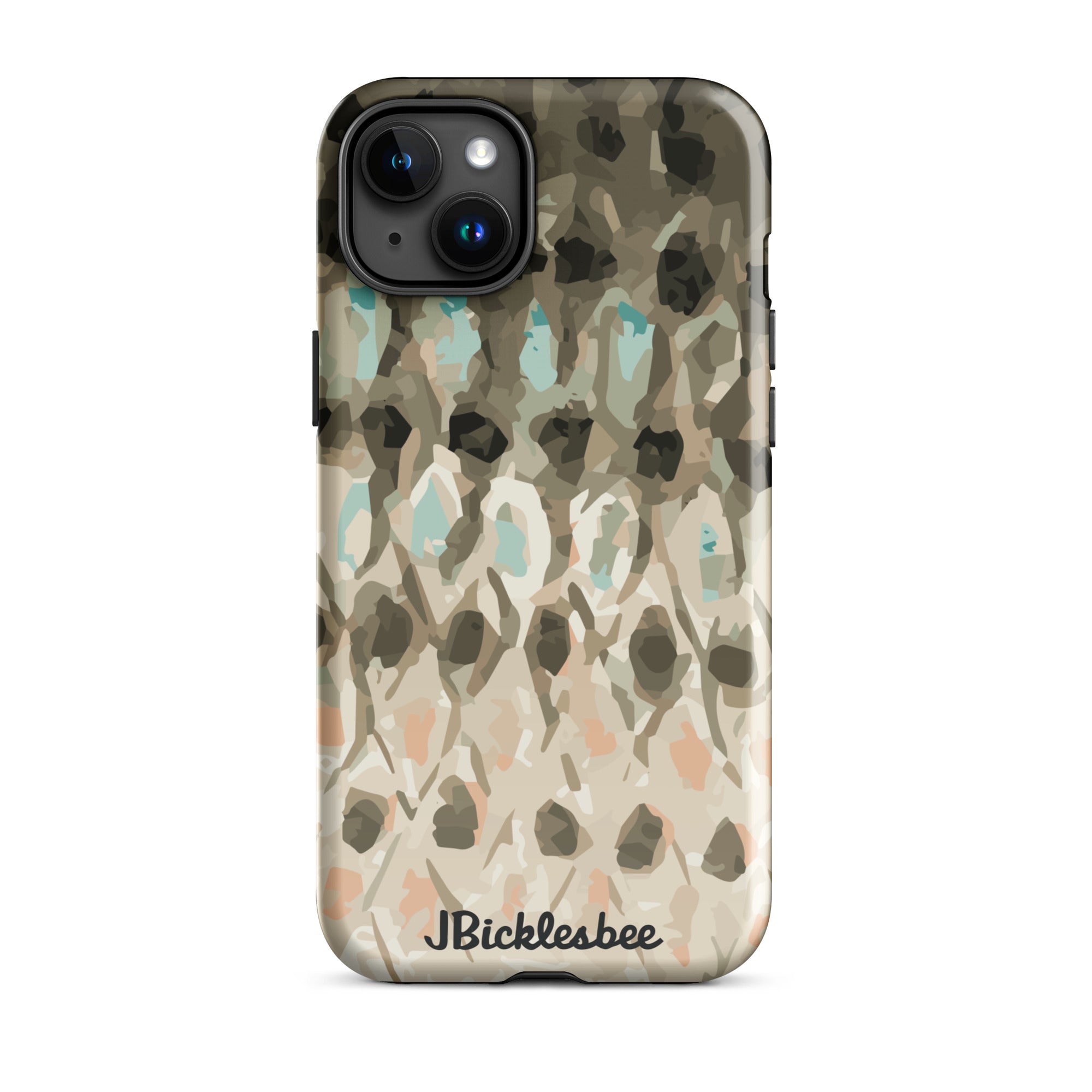 Striped Bass Rockfish Pattern iPhone 15 Plus Glossy Tough Case