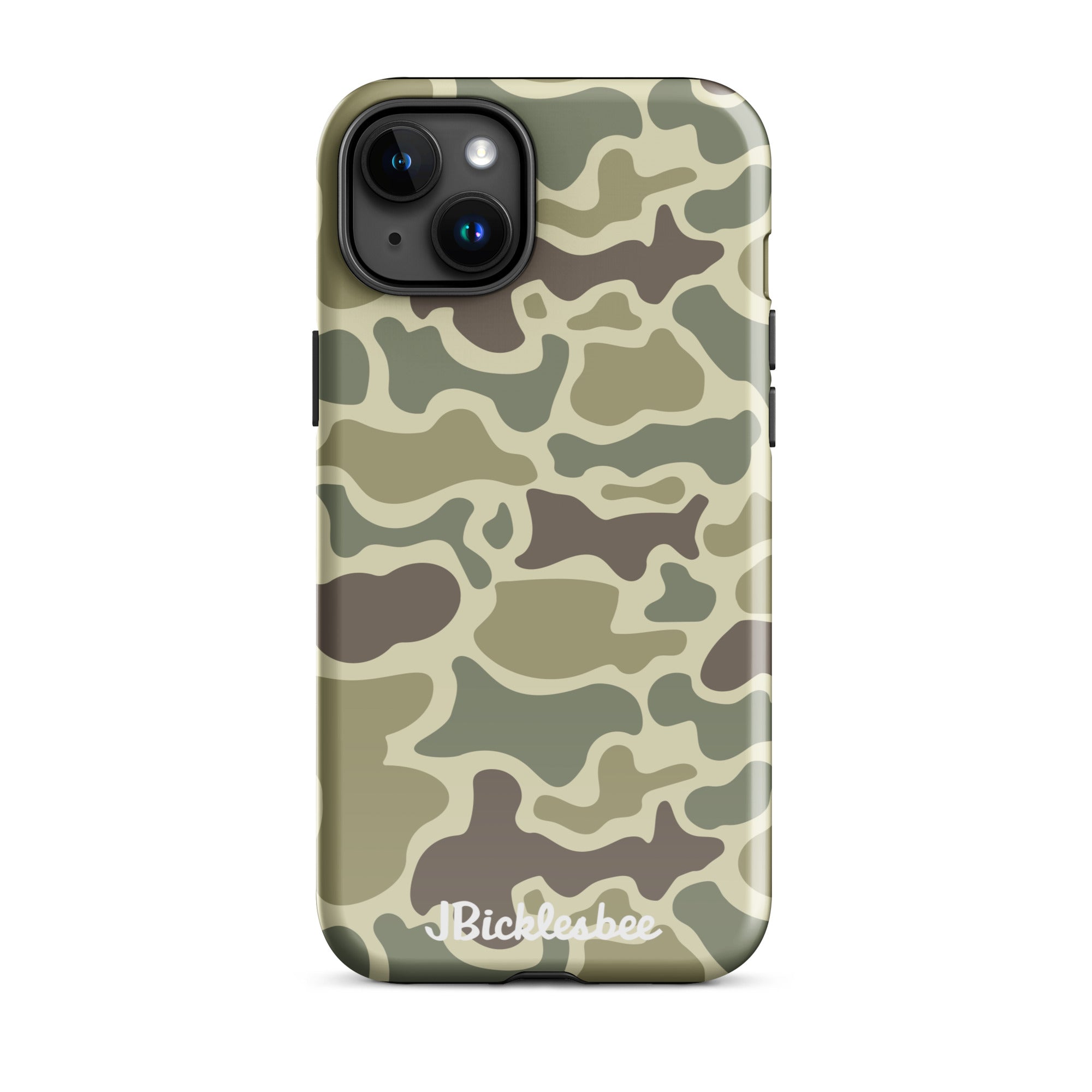 Retro Forest Duck Camo iPhone 15 Plus Glossy Tough Case