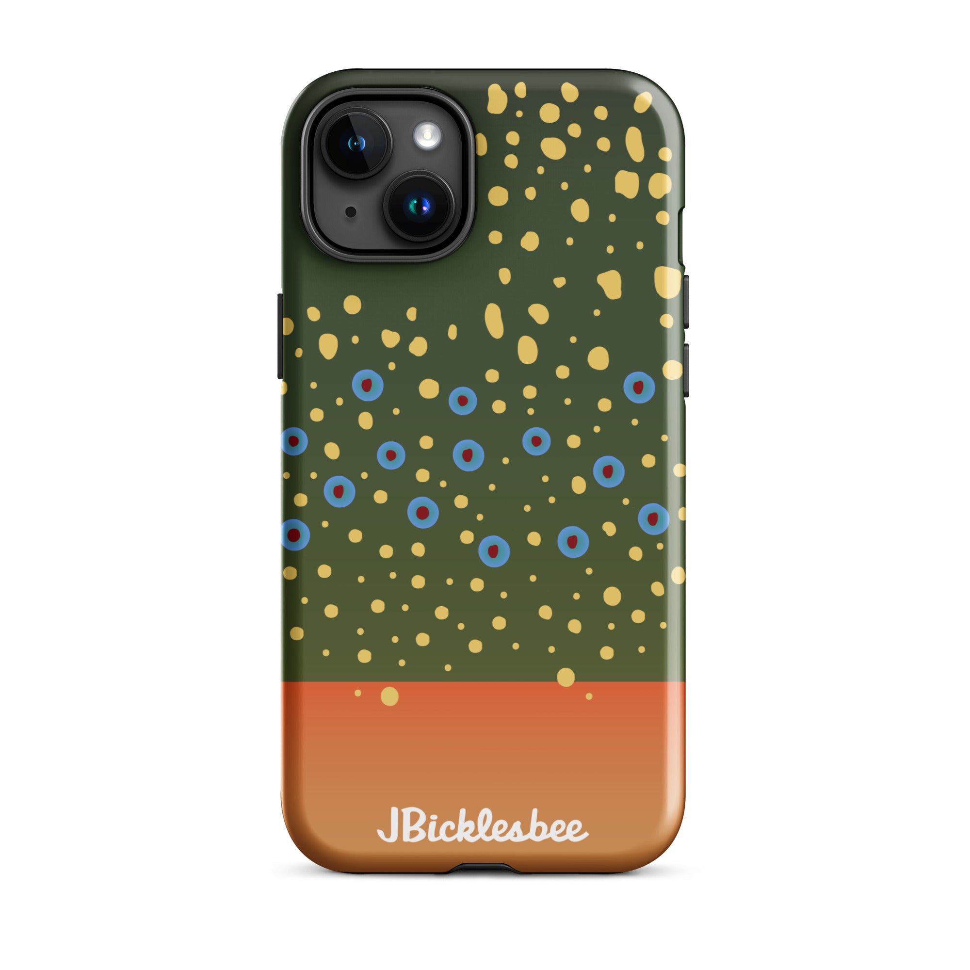 Brook Trout Pattern iPhone 15 Plus Glossy Tough Case