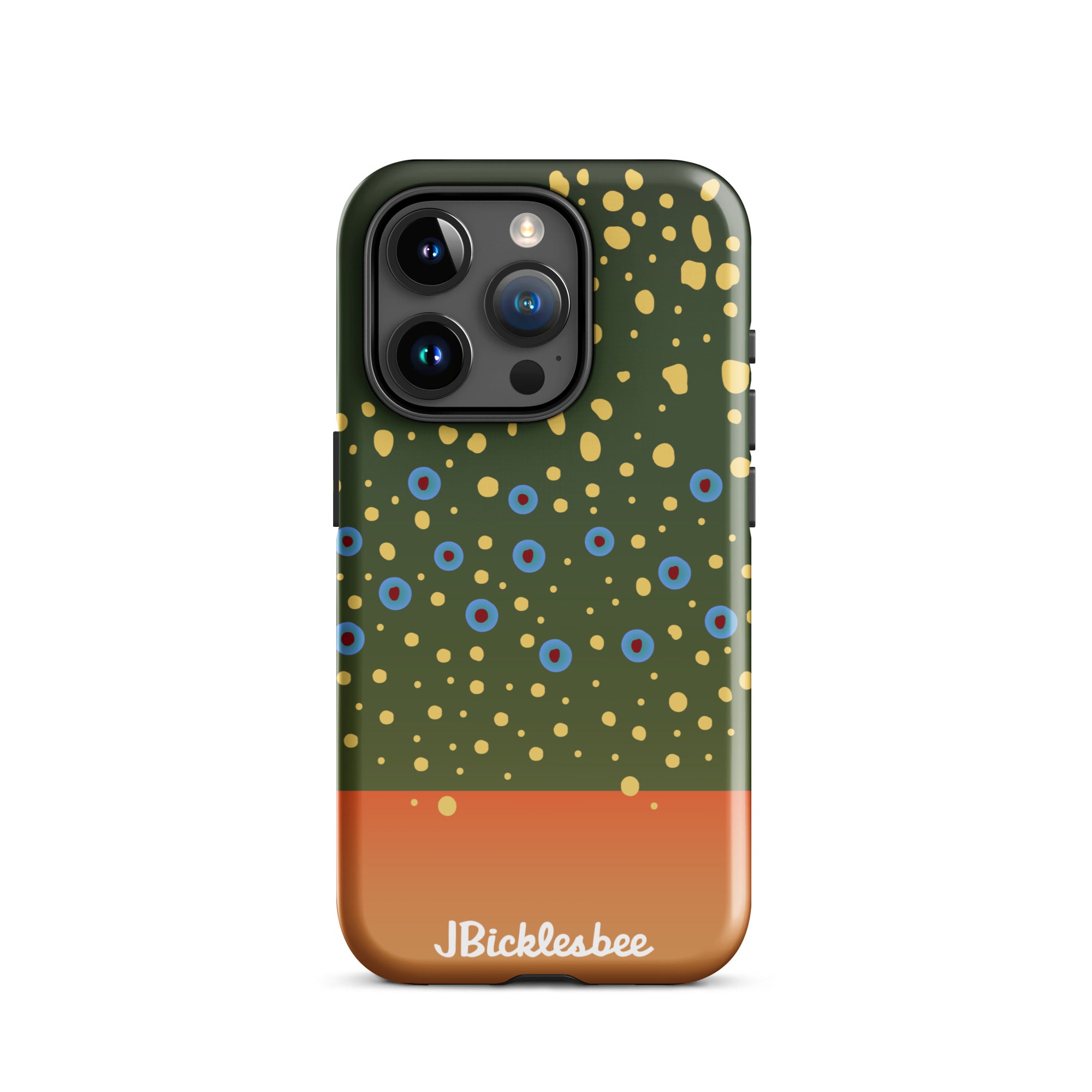 Brook Trout Pattern iPhone 15 Pro Glossy Tough Case