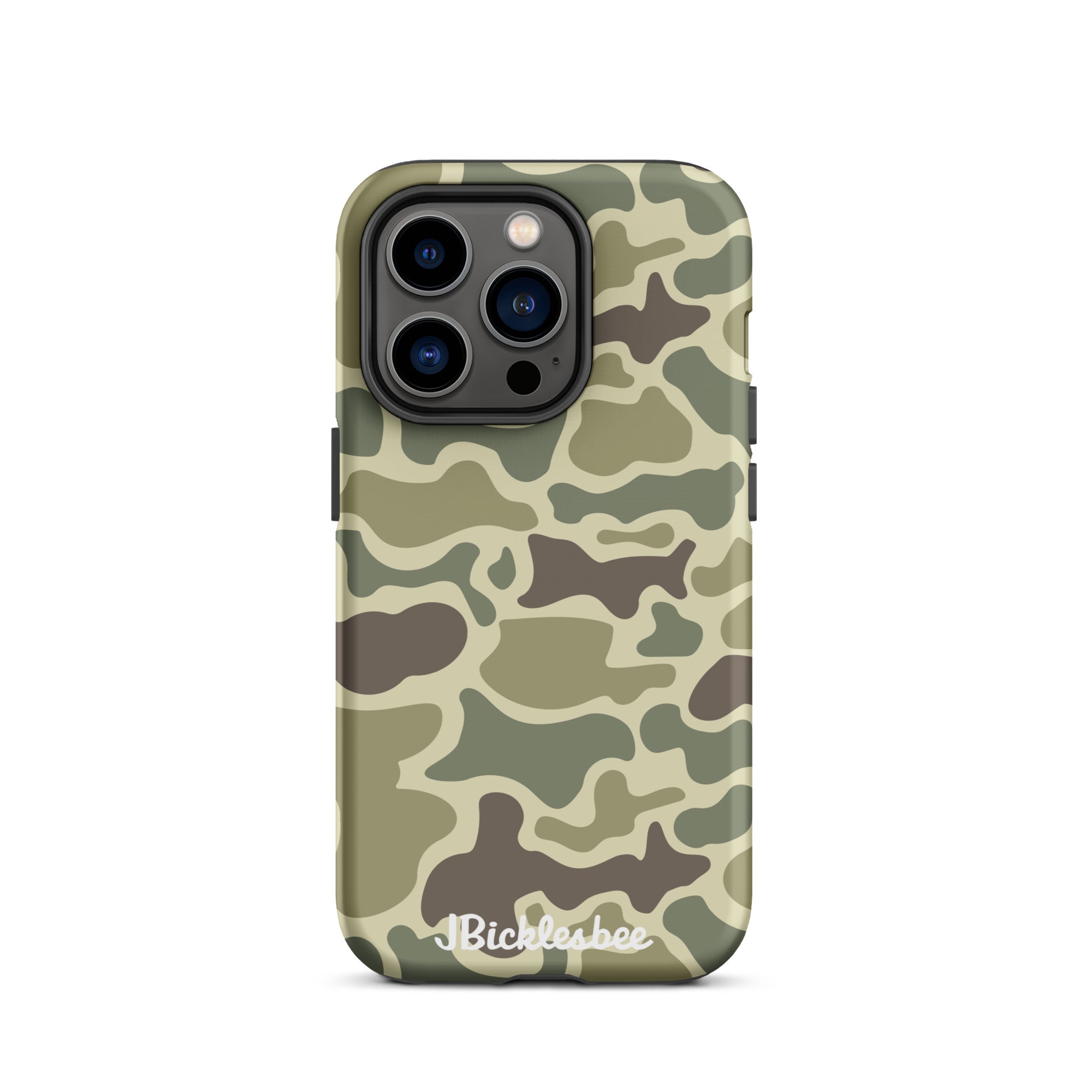 Retro Forest Duck Camo iPhone 14 Pro Matte Tough Case