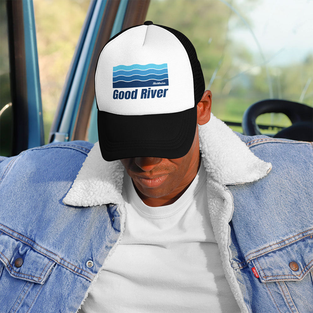 man wearing Retro Good River Trucker Hat