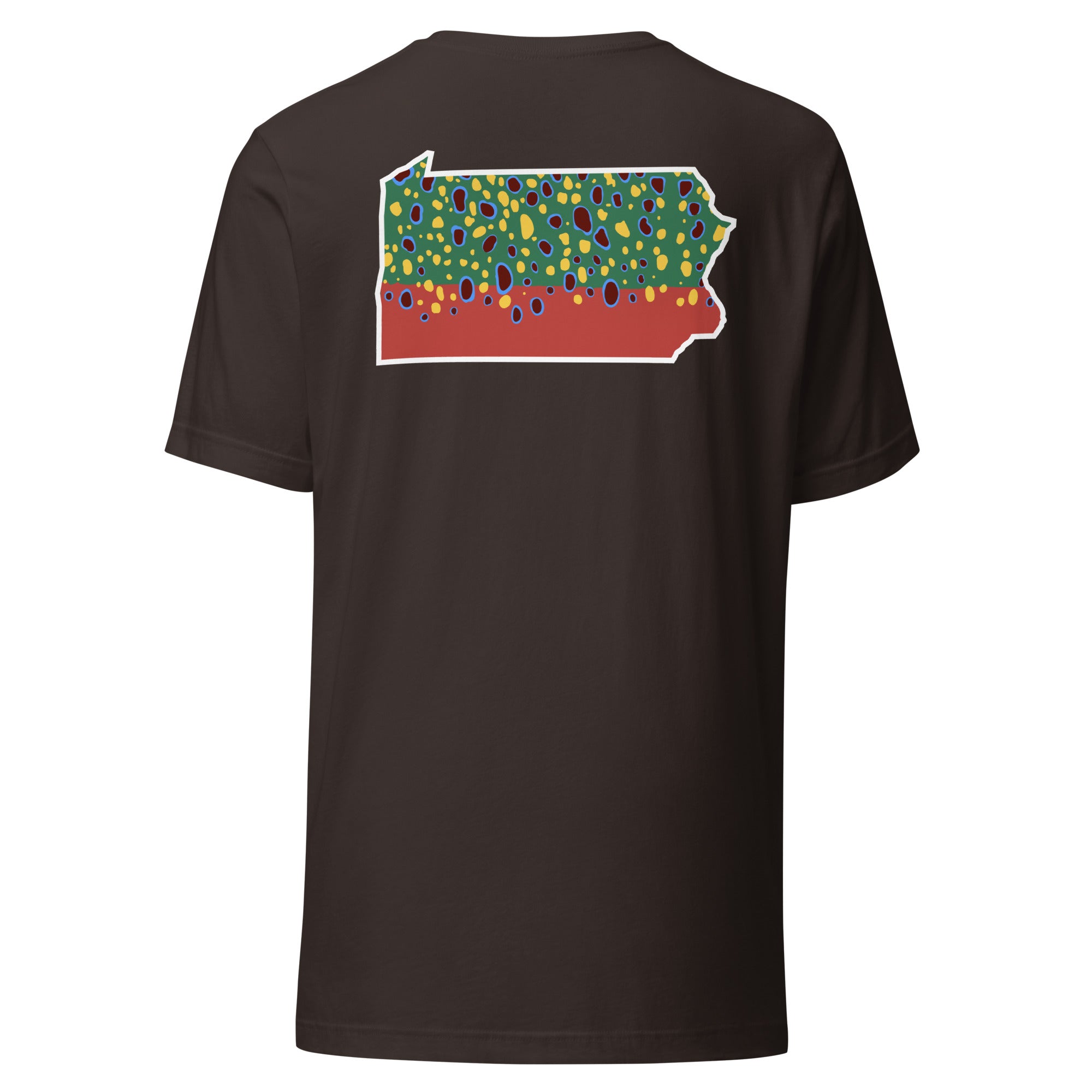 PA Outline Brook Trout T-shirt Brown