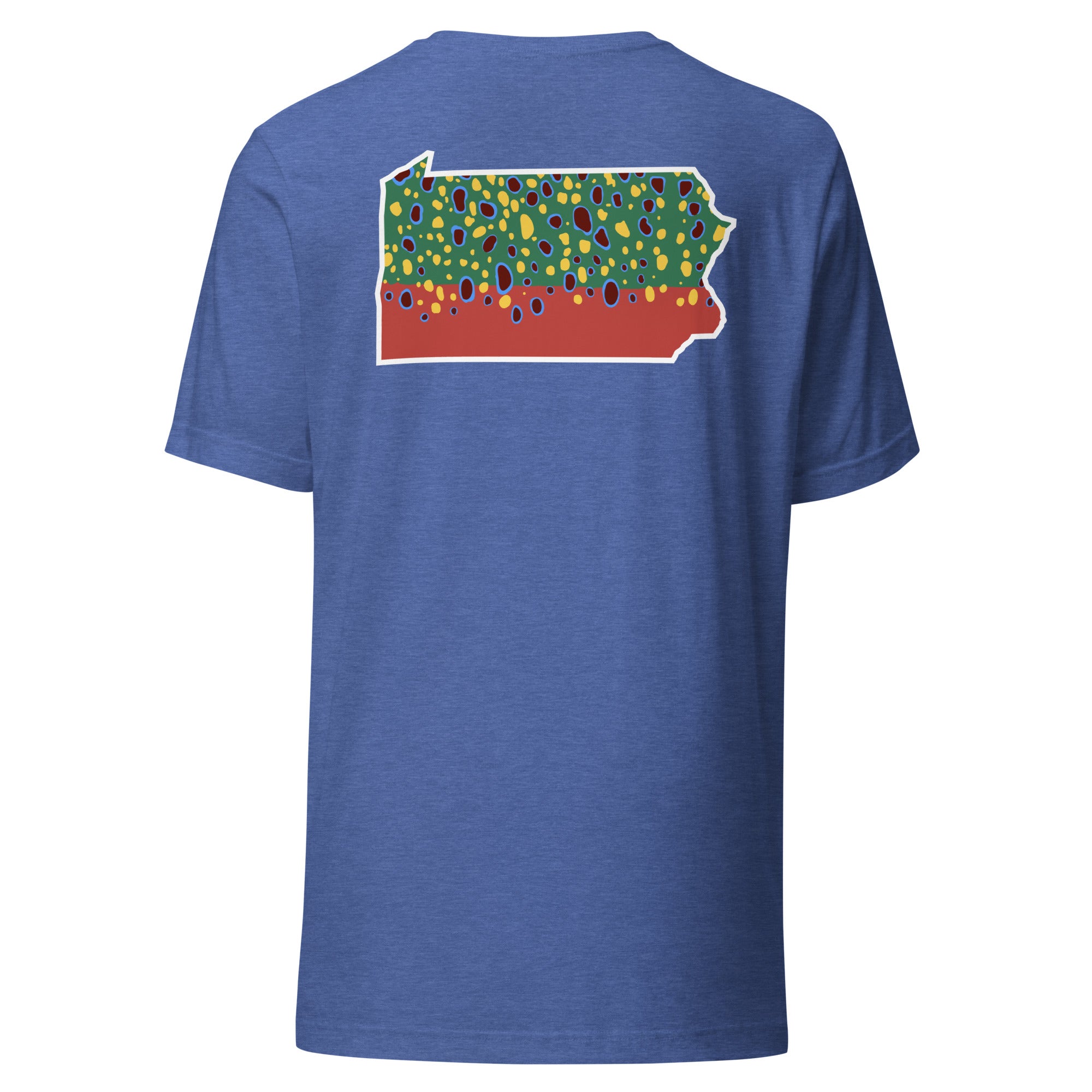PA Outline Brook Trout T-shirt Heather True Royal Blue