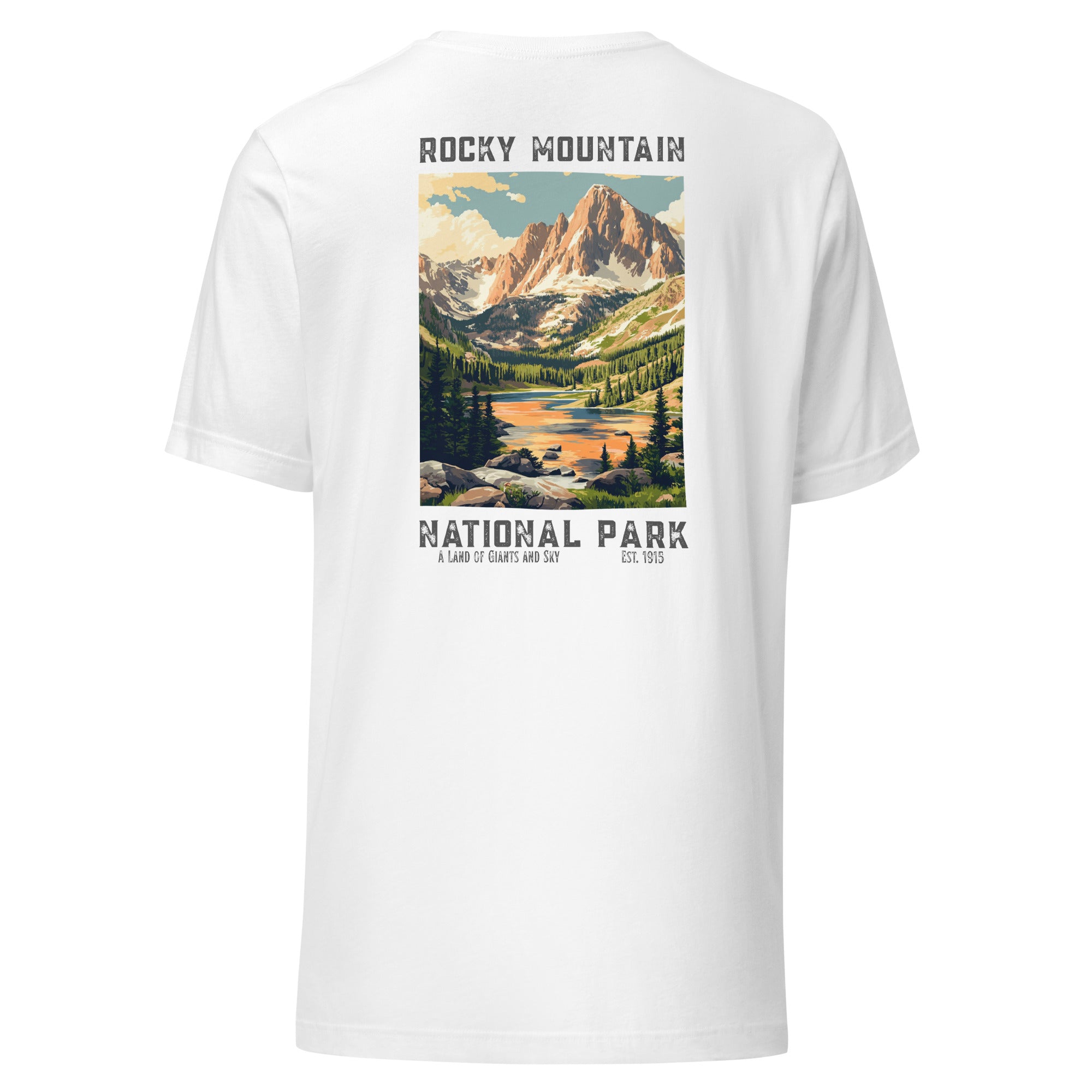 Back of Vintage Rocky Mountain National Park T-Shirt in White