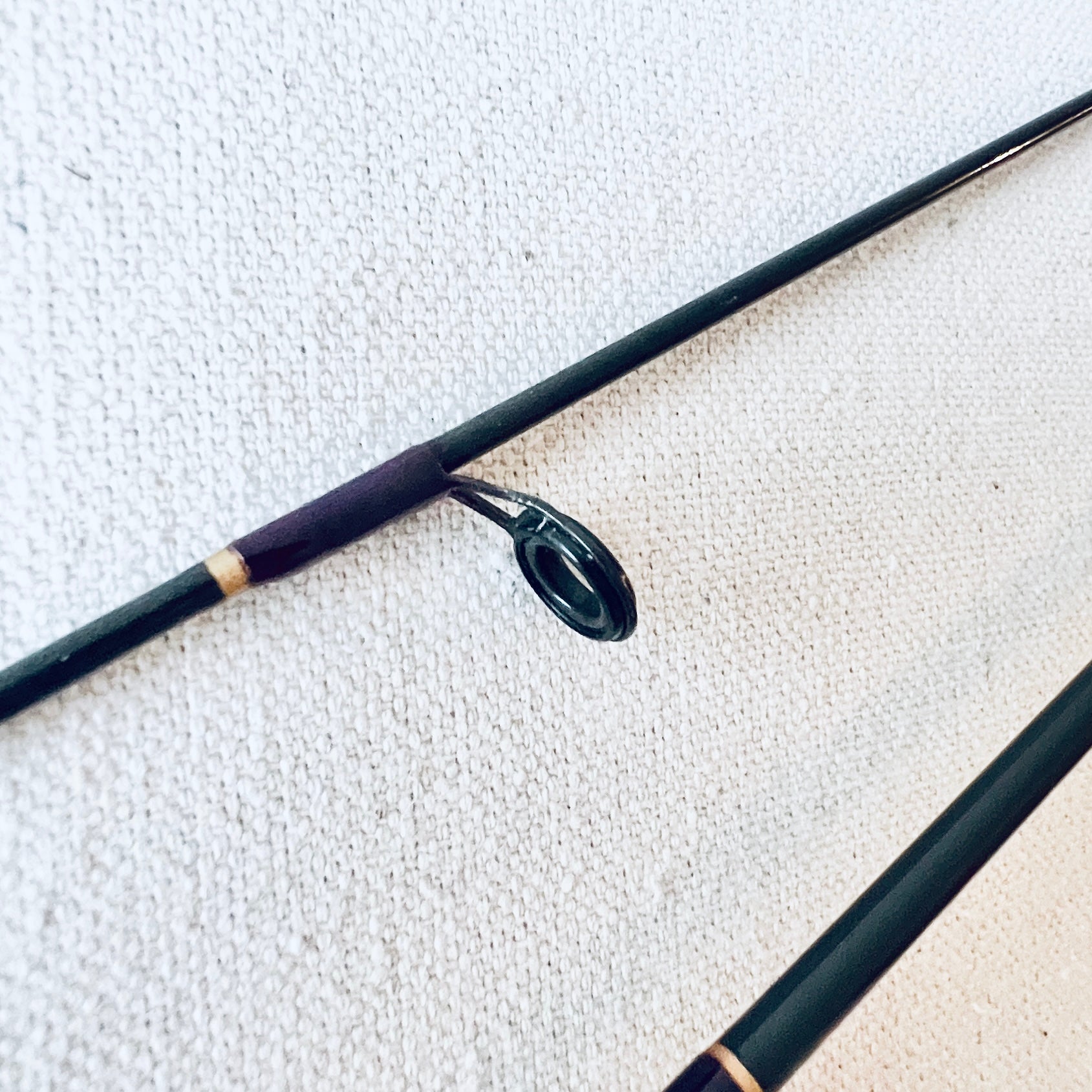 Vintage Browning 732955 spinning rod fourth guide view
