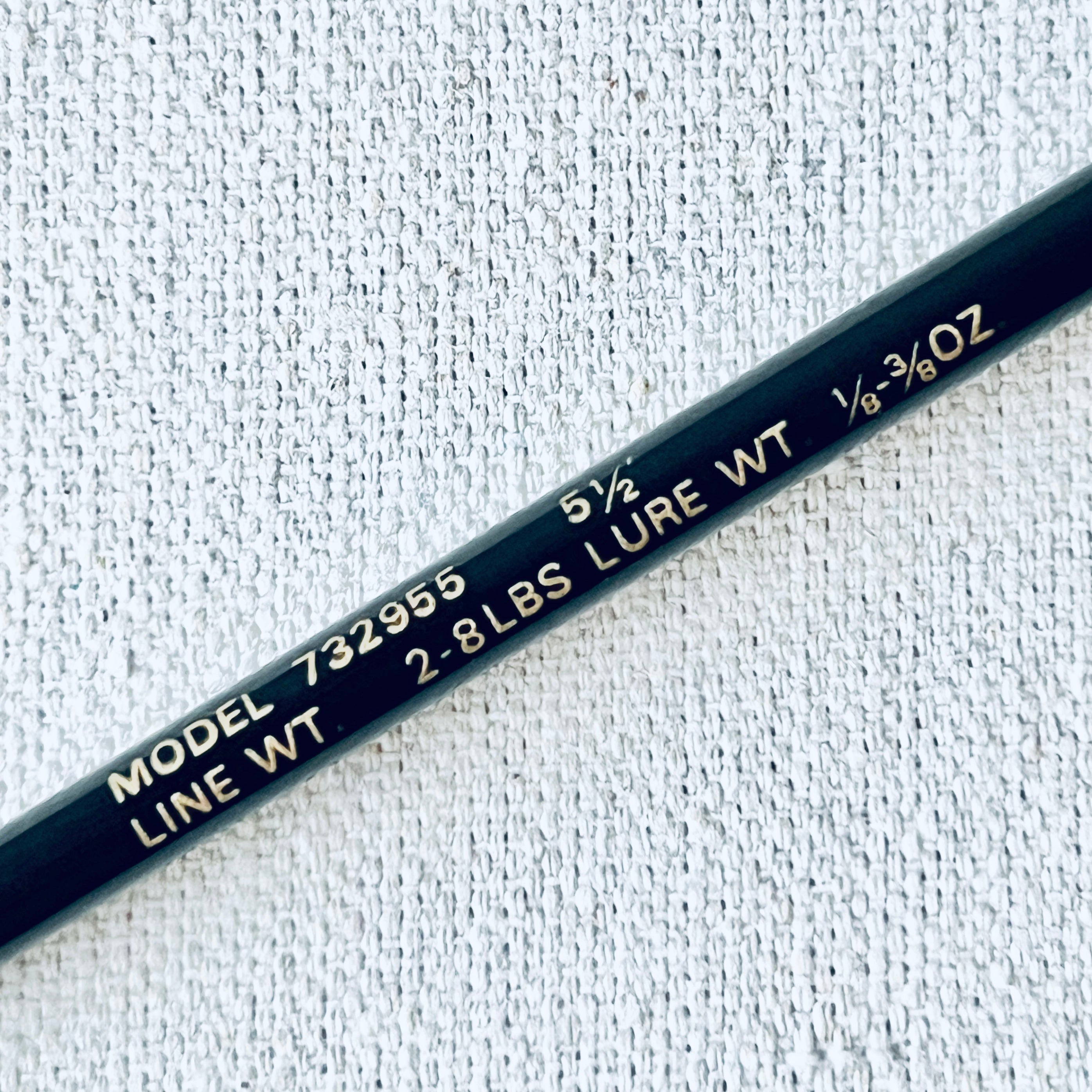 Detailed close-up of item specifics on Vintage Browning Spinning Rod Model 732955