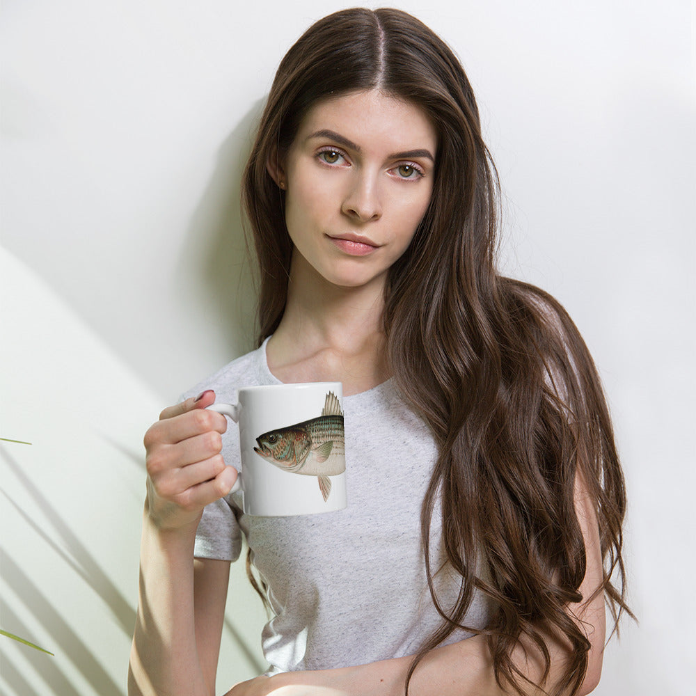 woman with Sport Fishing Series Striped Bass Coffee Mug