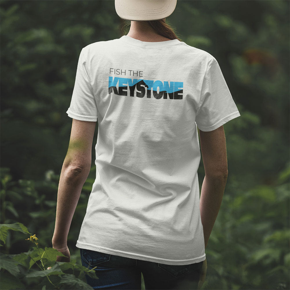 woman wearing FISH The KEYSTONE T-shirt