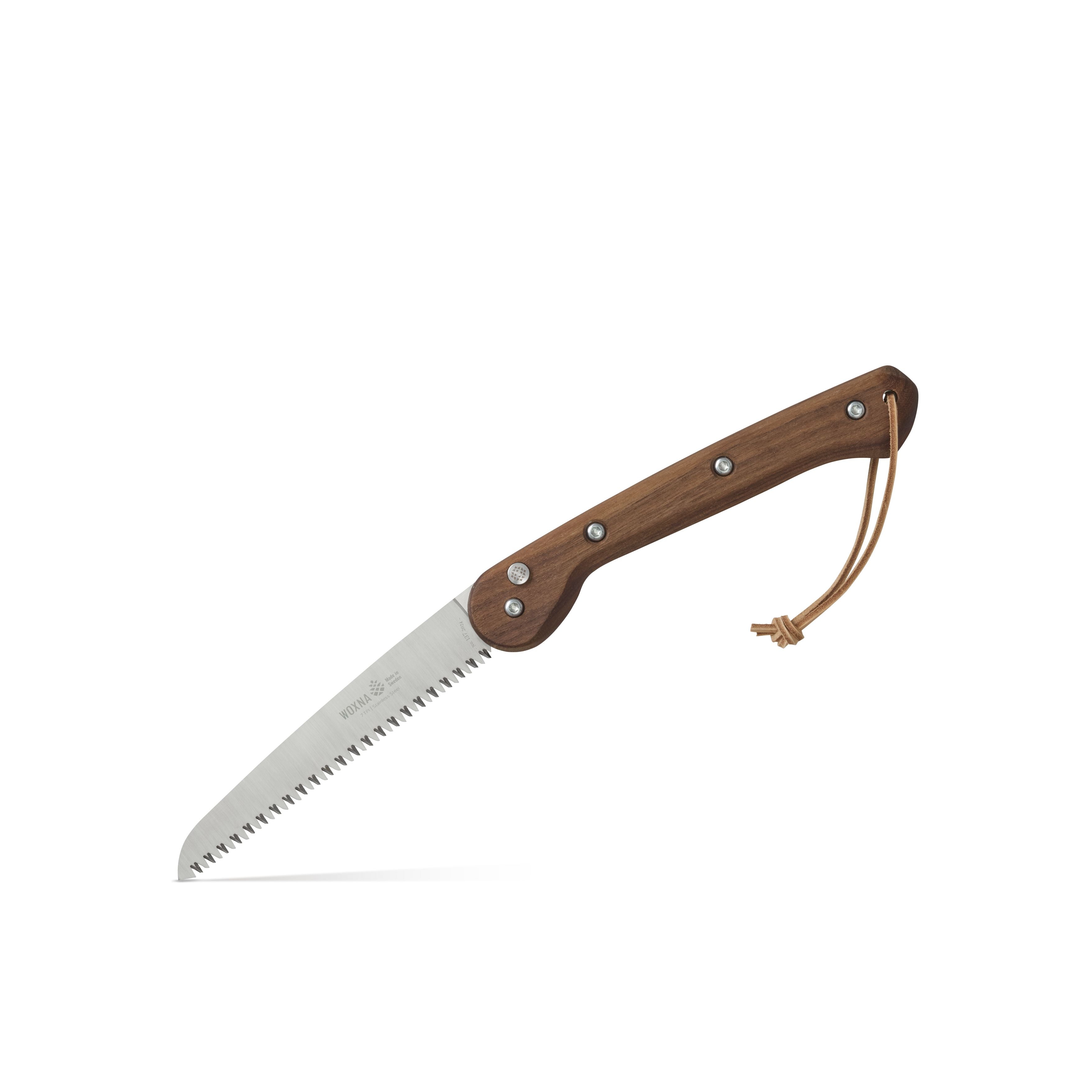 Woxna Ljusnan 7-inch foldable saw with walnut handle and stainless steel blade