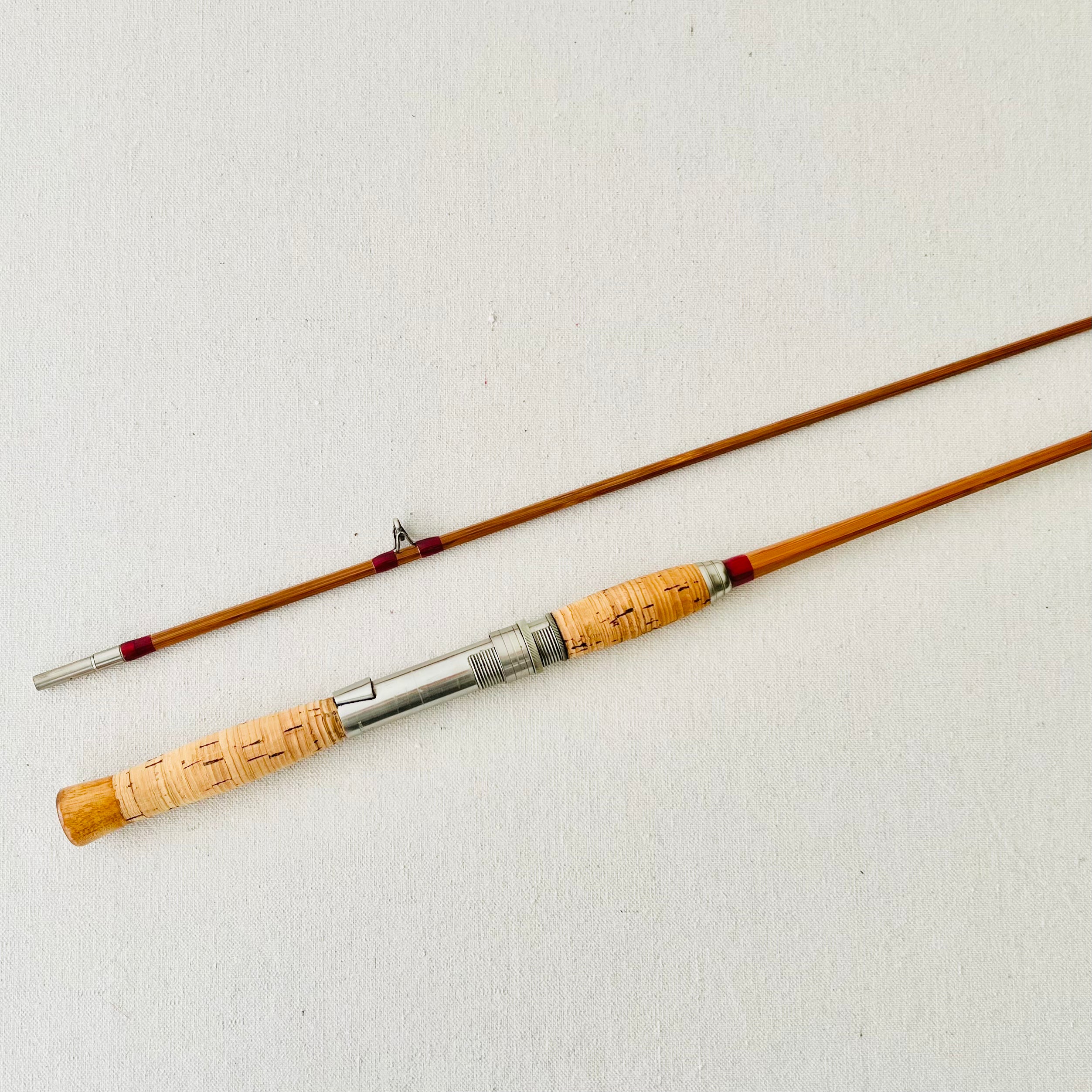 Vintage Leonard Mills & Son 2 Piece Bamboo Spinning Rod w/2 Tips