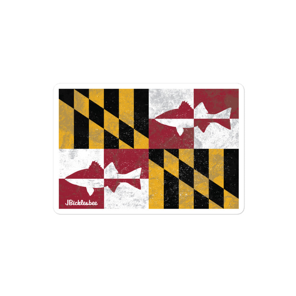 Maryland Flag "Striper" Rockfish Sticker