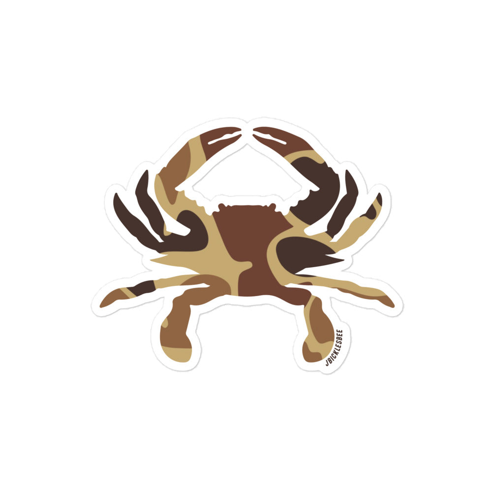 Vintage Duck Camo Crab Sticker